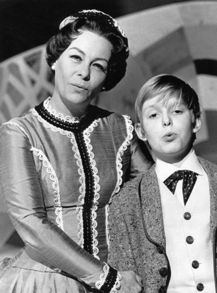 Ilse WERNER and Matthias MISSELWITZ in a television show, 1970