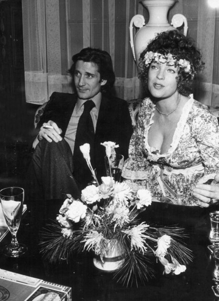 Romy SCHNEIDER with husband Daniel BIASINI, 1975