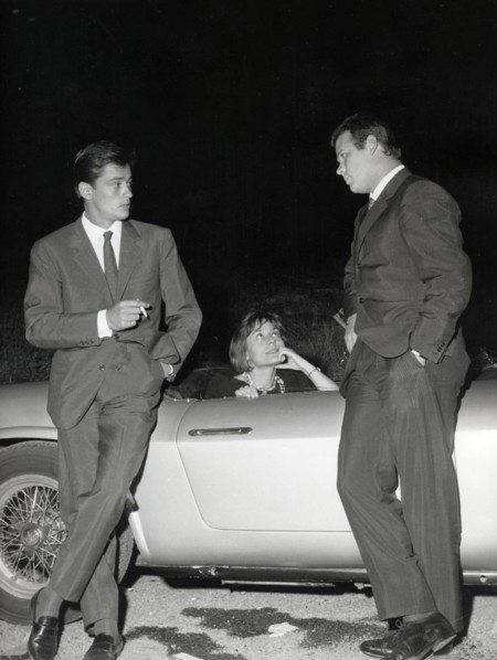Alain DELON, Annie GIRARDOT and Renato SALVATORI in 1962