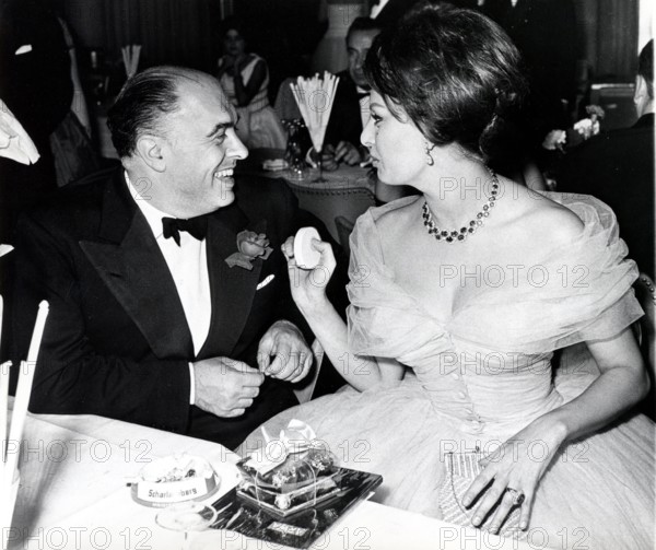 Carlo PONTI and Sophia LOREN at the Berlin Film Ball, 1959