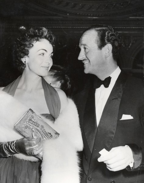 David NIVEN and wife Hjordis, 1954