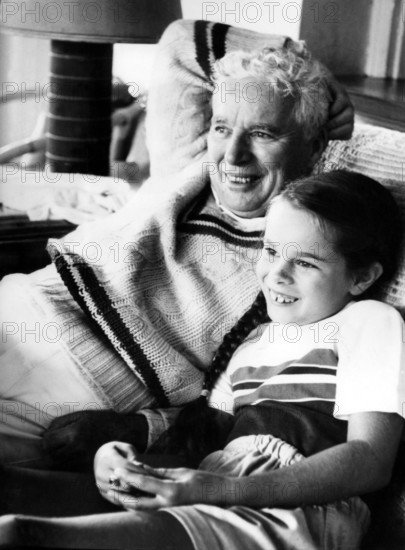 Charlie CHAPLIN and daughter Geraldine, circa 1950s
