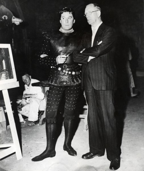 Errol FLYNN with his father Theodore Thomas FLYNN, 1954