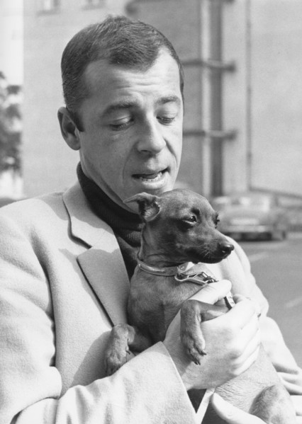 Chris HOWLAND portrait with dog, undated