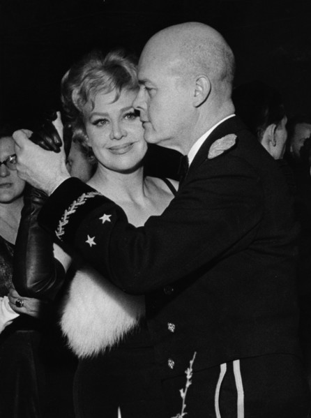 Hildegard KNEF and General HAMLET at the Film Ball in Berlin, 1959