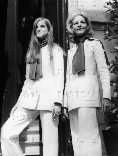 Lauren BACALL and daughter Lesley BOGART, Paris 1968