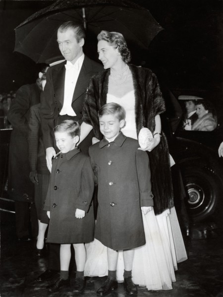 James STEWART with wife and sons