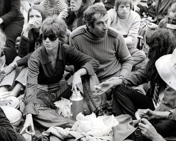 Jane FONDA and husband Roger VADIM at the 'Isle of Wight Festival' 1969