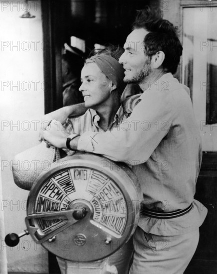 Pierre CARDIN and Jeanne MOREAU in Greece