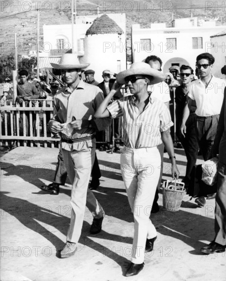 Pierre CARDIN and Jeanne MOREAU in Greece