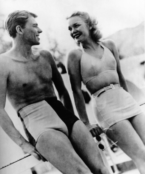 Ronald REAGAN and wife Jane WYMAN