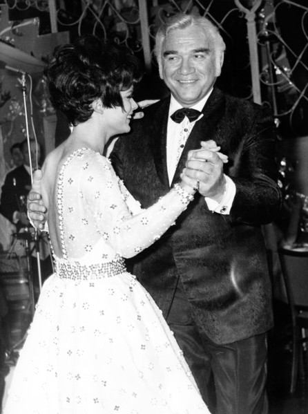 Uschi GLAS dances with Lorne GREENE at Bal Paré, 1969