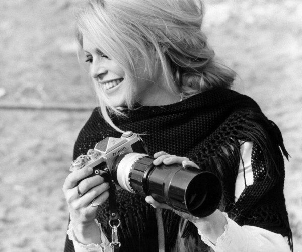 Brigitte BRDOT with camera, 1974