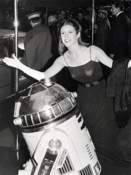 Carrie FISHER at the "Star Wars" premiere in 1980