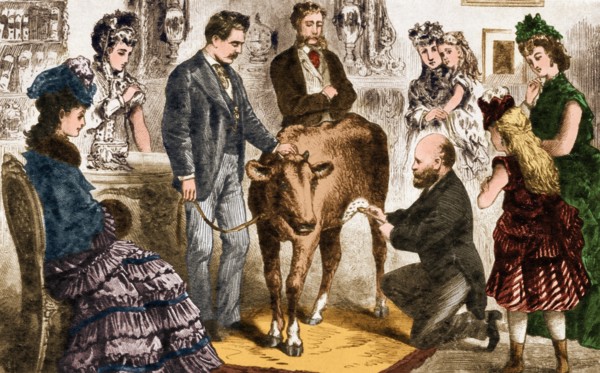 Protection against smallpox by inoculation with the cowpox virus. Edward Jenner (1749-1823), British physician and naturalist, developed a vaccine for the often fatal viral infection of smallpox. He i...