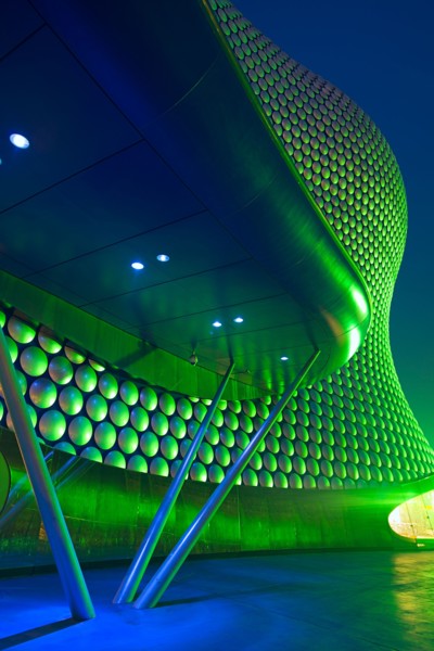 Selfridges, Bullring shopping mall in Birmingham at night, West Midlands of England