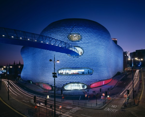 Selfridges Department Store, Birmingham. Dusk