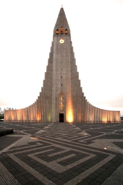 Hallgrímskirkja Church at Night - Reykjavik, Iceland