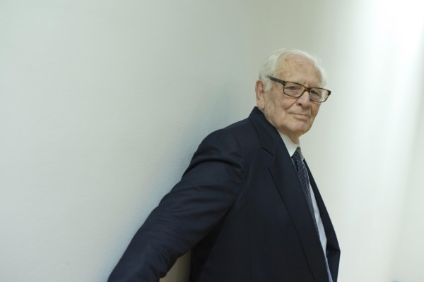Madrid, Spain. 7th Apr, 2014. The fashion designer Pierre Cardin attends a conference at the French Institute of Madrid under the title 'The stage production of Pierre Cardin'. (Photo by Oscar Gonzale...