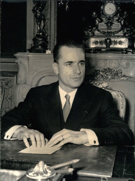 1964 - The new president of French National Assembly.: Newly elected president of the French Parliament, M. Chaban-Delmas, photographed at his desk this morning. © Keystone Pictures USA/ZUMAPRESS.com/...