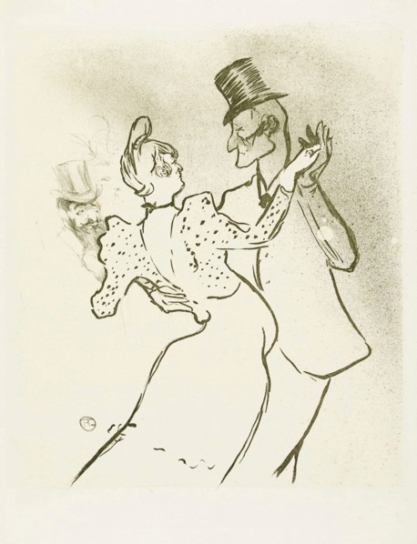La Goulue and Valentin la Desossee.   Poster by Henri de Toulouse-Lautrec.  Henri de Toulouse-Lautrec, French artist, 1864-1901.  La Goulue was the stage name of Moulin Rouge dancer Louise Weber.  Val...