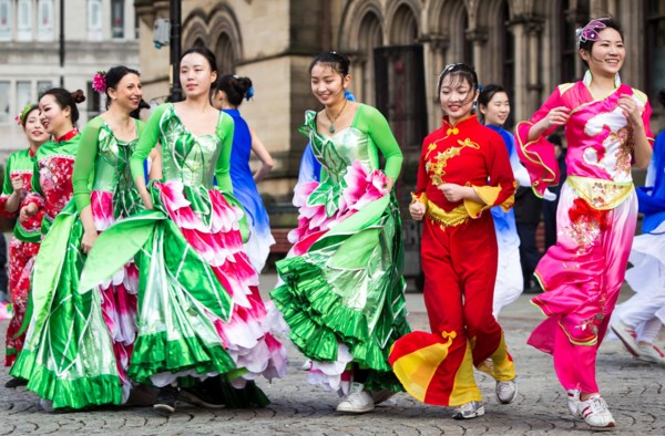 Manchester celebrates Chinese New Year today (Sunday 7th Feb 2016) with a dragon parade and traditional dancing through the city