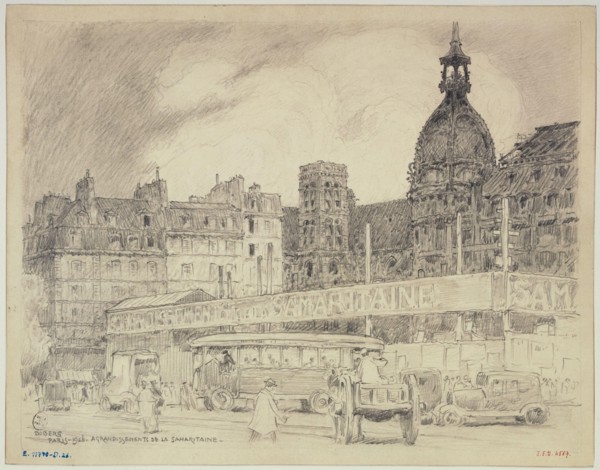 Expansion of the Samaritan woman, 1926 Gustave Ferdinand Boberg (1860-1946), architecte suédois. Agrandissement de la Samaritaine. Crayon. Paris (Ier arr.), 1926. Paris, musée Carnavalet.