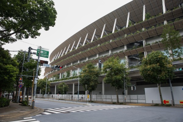 Tokyo, Japan. 21st July, 2020. Japan National Stadium in Shinjuku City which will be use for the Olympic Games Tokyo 2021.Due to the Covid-19 outbreak, the Olympic Games Tokyo 2020 were postponed for ...
