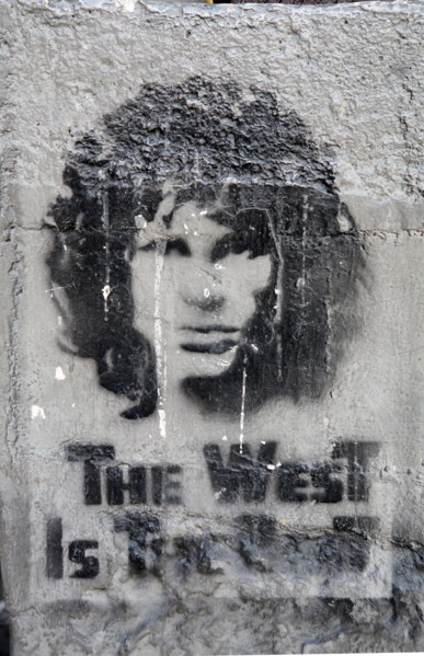"The West is the Best", Jim Morrison stensil, La Paz ,Bolivia, South America