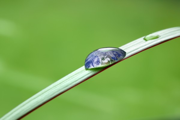 Planet earth waterdrop