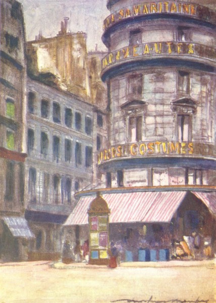 PARIS: La Samaritaine, antique print 1909