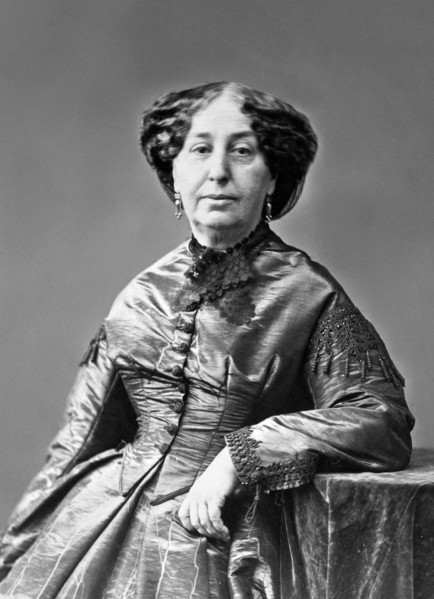 George Sand. Portrait of the French writer, George Sand (Amantine-Lucile-Aurore Dupin: 1804-1876), famous for her affair with the composer Frederic Chopin. Photo by Nadar [Gaspard Félix Tournachon], c...