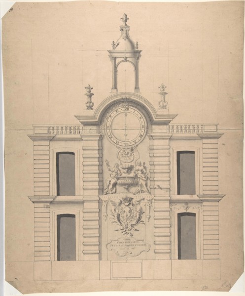 Elevation of the Pompe de la Samaritaine, Paris, Robert de Cotte, ca. 1713–14