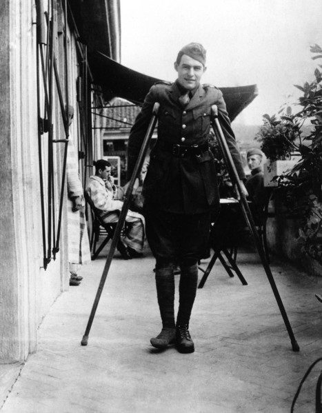 Ernest Hemingway recuperates from wounds in Milan, 1918
