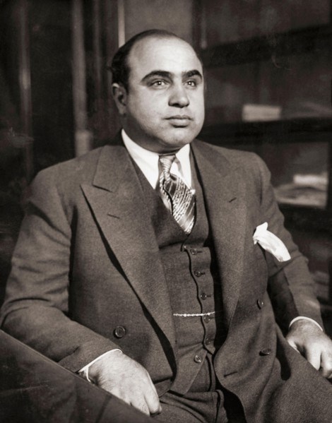 Alphonse Gabriel "Al" Capone, 1899 – 1947, aka Scarface.  American gangster and businessman.  From a police photograph taken circa 1931.
