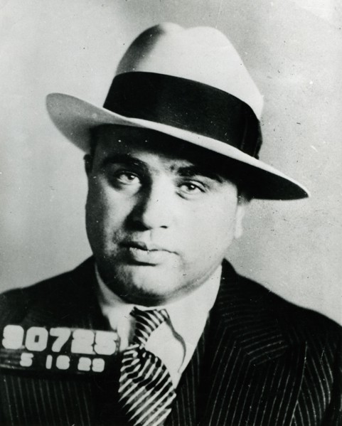 Mugshot of Chicago gangster Al Capone.