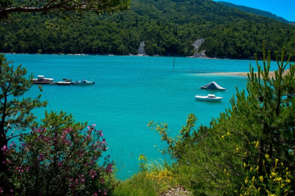Beautiful lac de Serre Poncon in the French alps in France