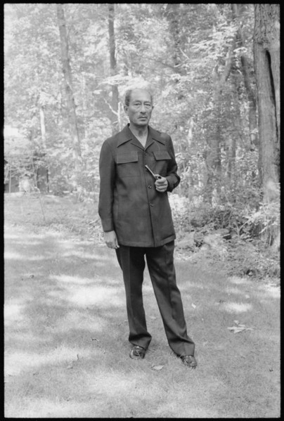Anwar Sadat poses at Camp David