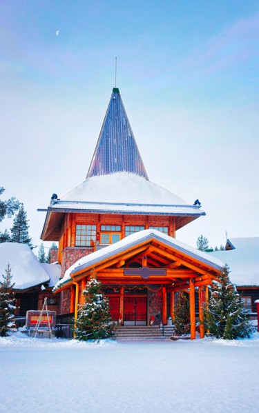 Christmas trees at Santa Office Santa Village Rovaniemi Lapland new