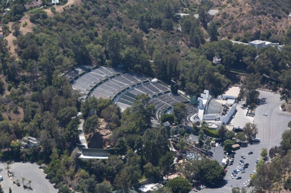The Hollywood Bowl, a modern amphitheater in the Hollywood area of Los Angeles, California