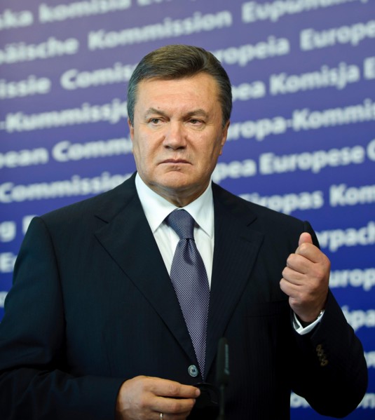 Sept. 13, 2010 - Brussels, BXL, Belgium -  Ukrainian President Viktor Yanukovych  holds a news conference after meeting at the European commission headquarters s in  Brussels, Belgium on 2010-09-13   ...