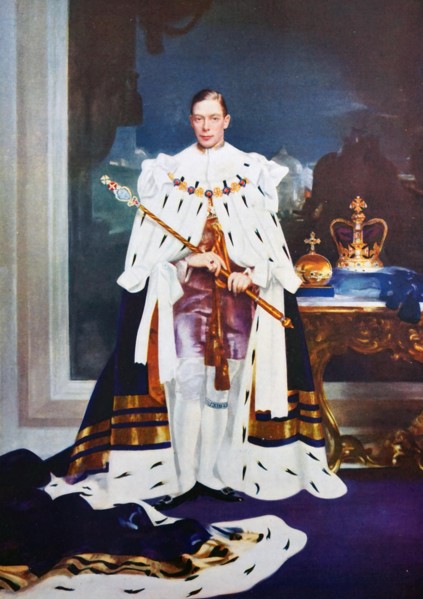 King george VI of England in coronation robes; 1937