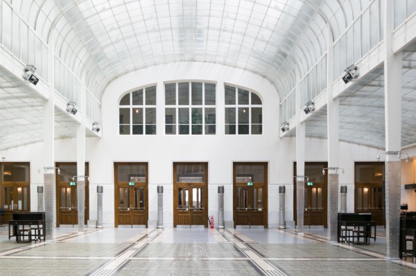 Main hall of Austrian Post Office Savings Bank in Vienna, Austria