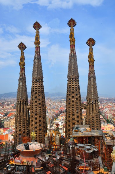 BARCELONA, SPAIN La Sagrada Familia - the impressive cathedral designed by Gaudi