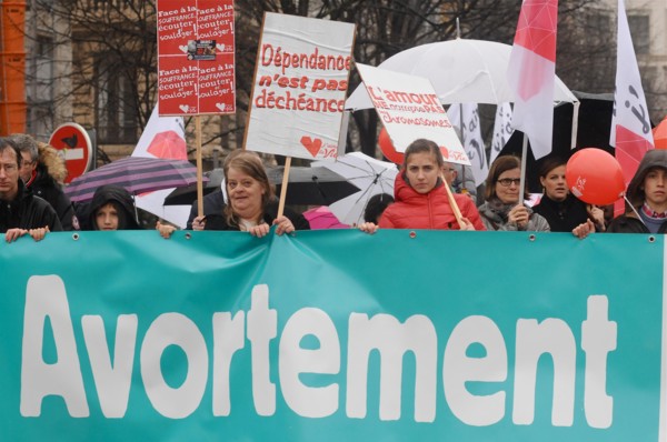 Far-right militants protest against right to abortion, Lyon, France