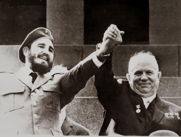 Cuban revolutionary leader FIDEL CASTRO and Soviet Union leader Nikita Sergeyevich Khrushchev .