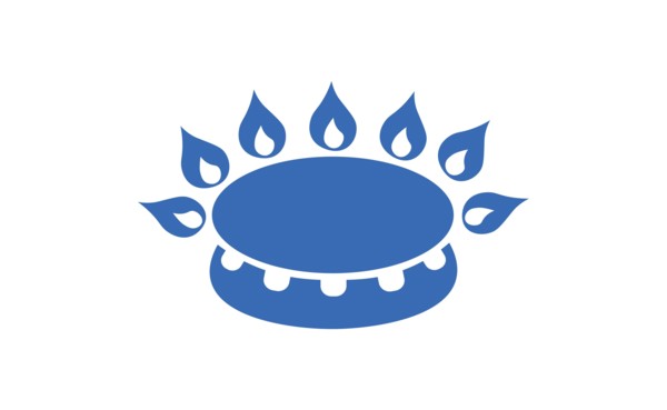 Blue gas burner icon. Concept of electricity power.