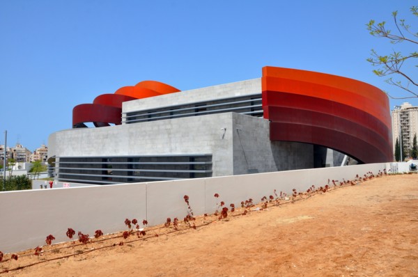 Israel, Holon exterior of the Design museum (Designed by Ron Arad Architects)