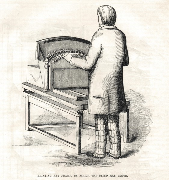 Printing key frame Foucault's Typewriter for the blind The Great Exhibition of 1851