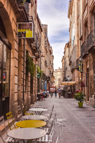 A typical backstreet scene in Bordeaux, France.